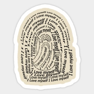 I love myself, finger  print Sticker